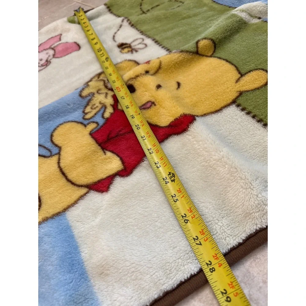 Disney Winnie the Pooh‎ Piglet Plush Fleece Throw Blanket Blue Green 44x28